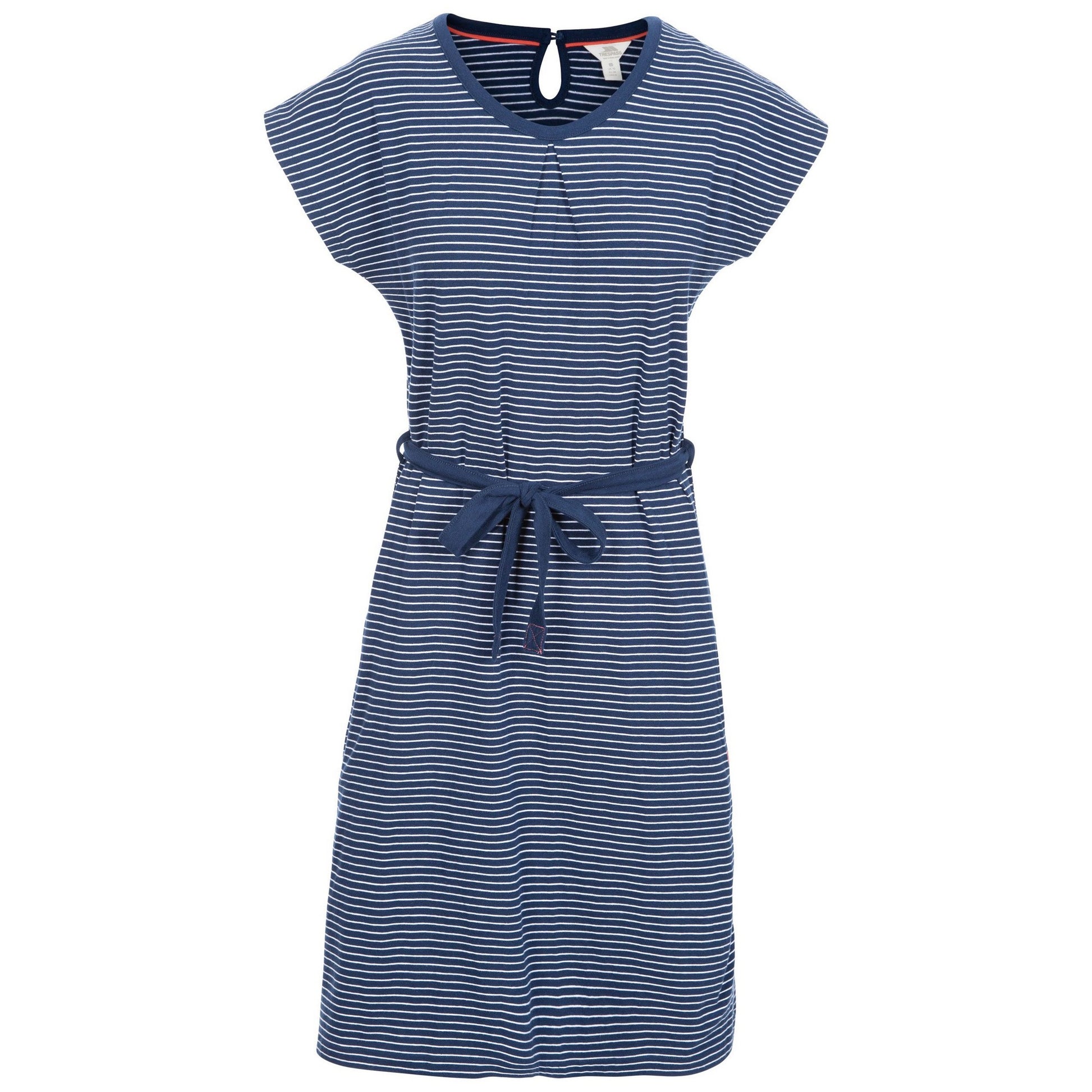 Navy - Front - Trespass Womens-Ladies Lidia Spotted Round Neck Casual Dress