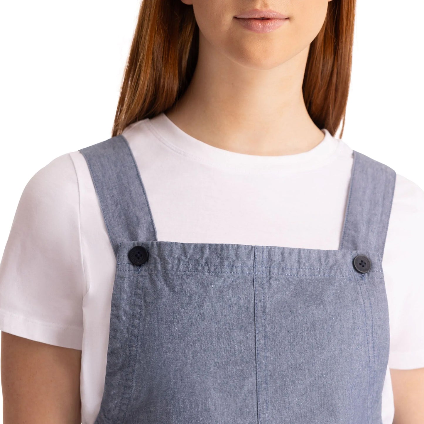 Navy-Chambray - Pack Shot - Trespass Womens-Ladies Twirl Casual Dress