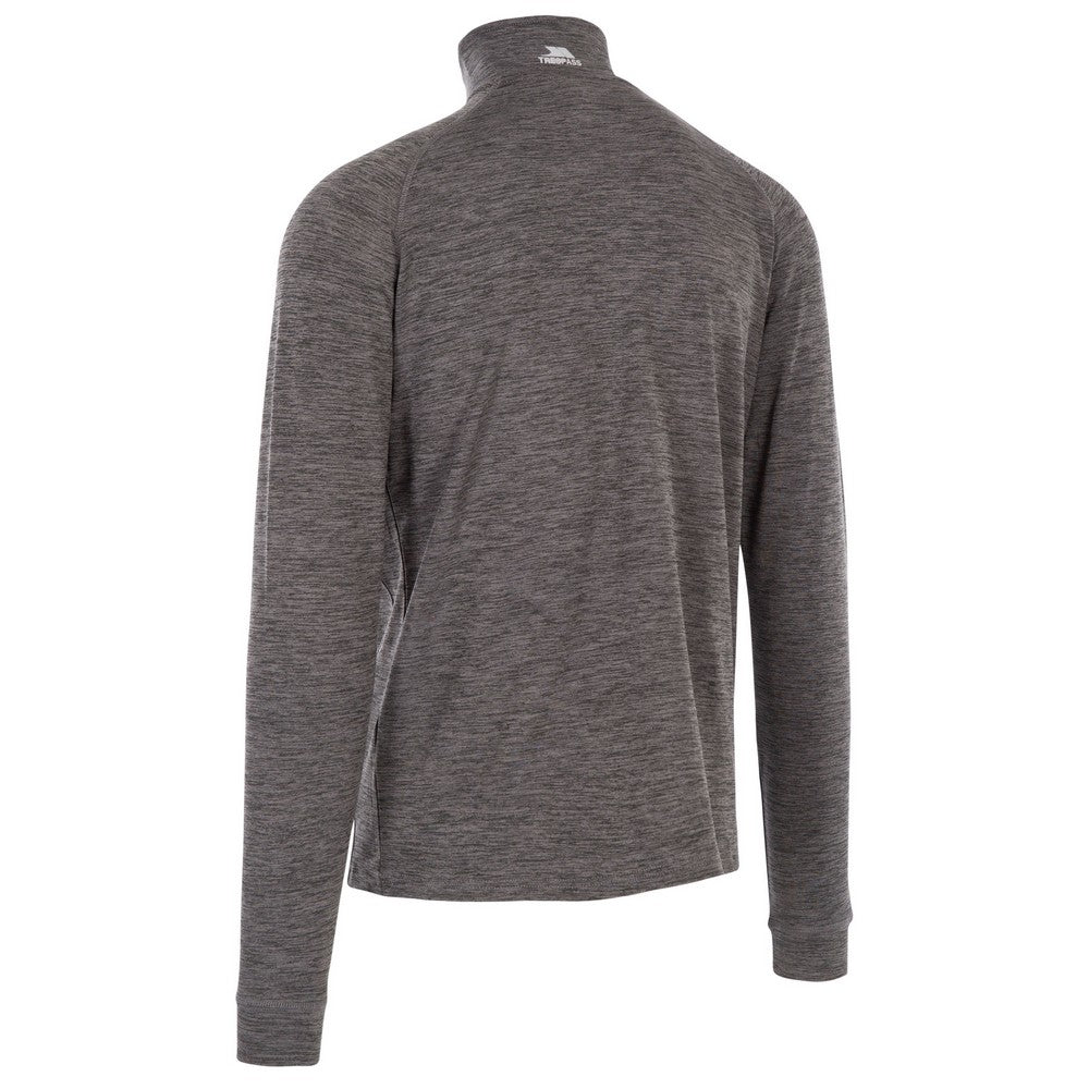 Black Marl - Back - Trespass Mens Harold Half Zip Fleece Top