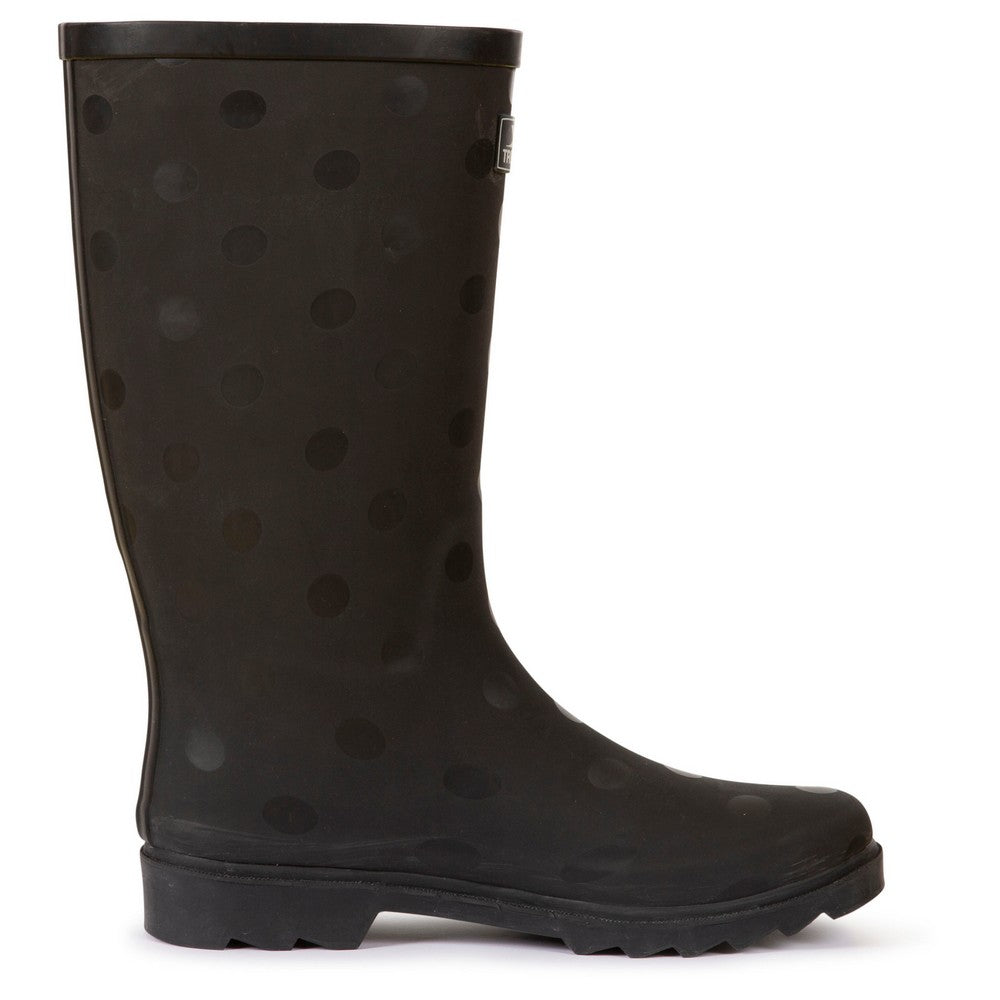 Black - Side - Trespass Womens-Ladies Elena Polka Dot Wellington Boots