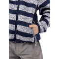 Navy - Side - Trespass Childrens-Kids Conjure Stripe Marl Fleece Jacket