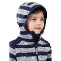 Navy - Pack Shot - Trespass Childrens-Kids Conjure Stripe Marl Fleece Jacket