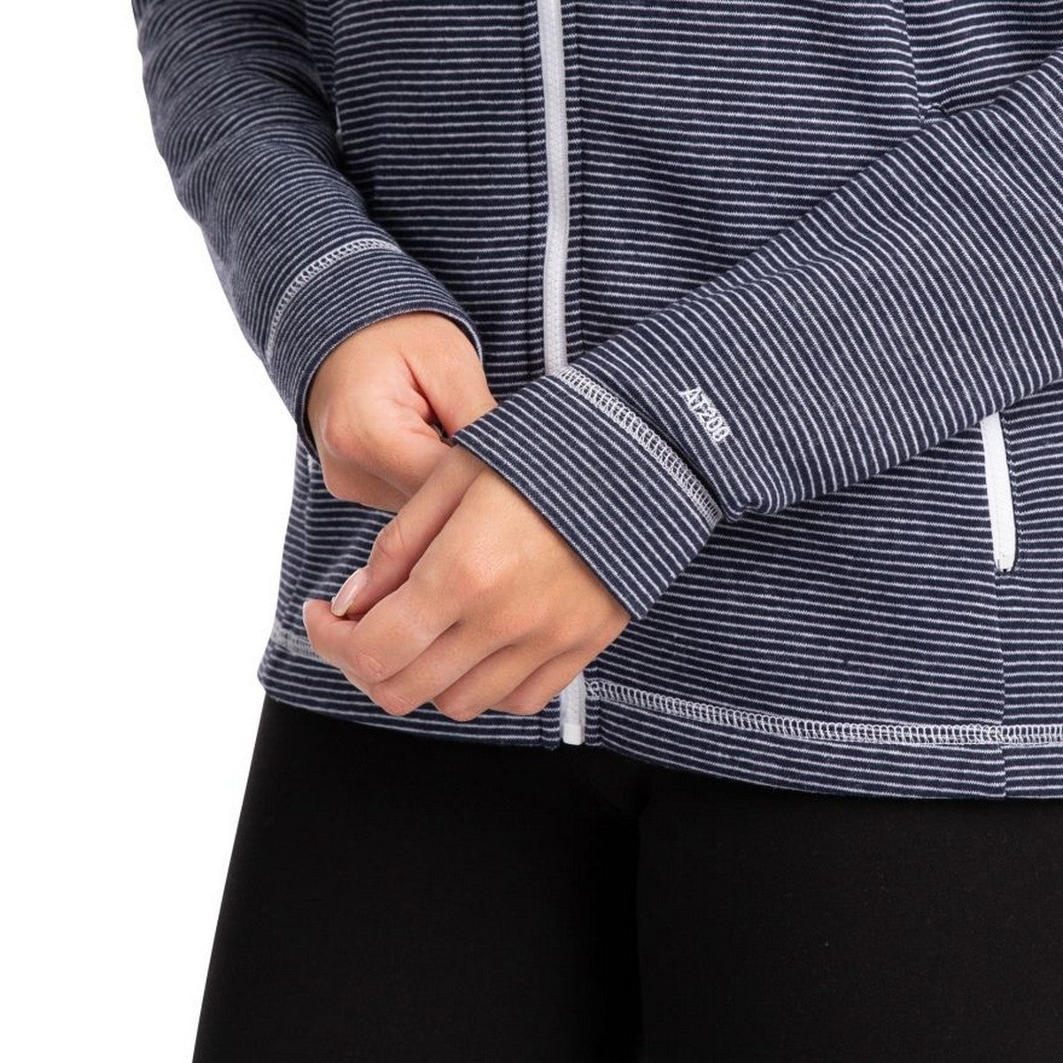 Navy - Side - Trespass Womens-Ladies Rootless Stripe Marl AT200 Fleece Jacket