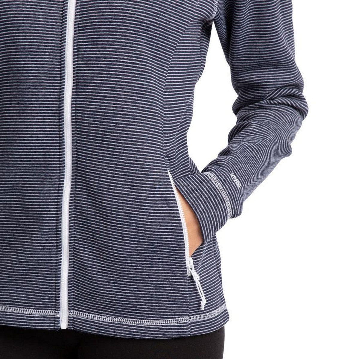 Navy - Lifestyle - Trespass Womens-Ladies Rootless Stripe Marl AT200 Fleece Jacket