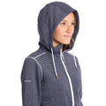 Navy - Pack Shot - Trespass Womens-Ladies Rootless Stripe Marl AT200 Fleece Jacket