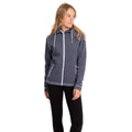 Navy - Close up - Trespass Womens-Ladies Rootless Stripe Marl AT200 Fleece Jacket