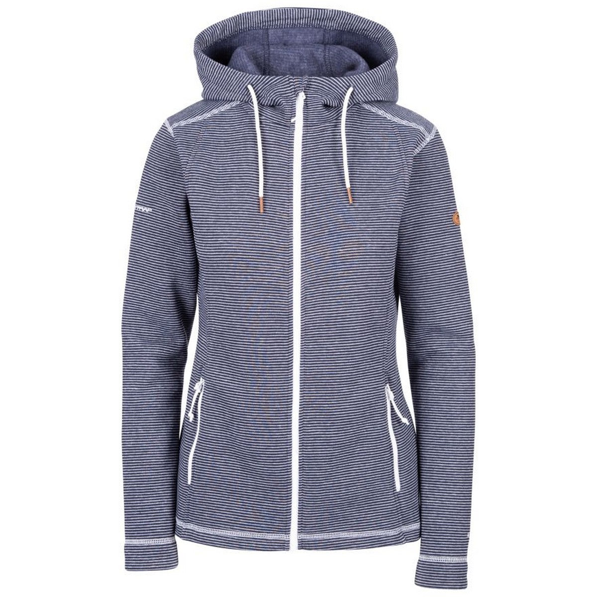 Navy - Front - Trespass Womens-Ladies Rootless Stripe Marl AT200 Fleece Jacket