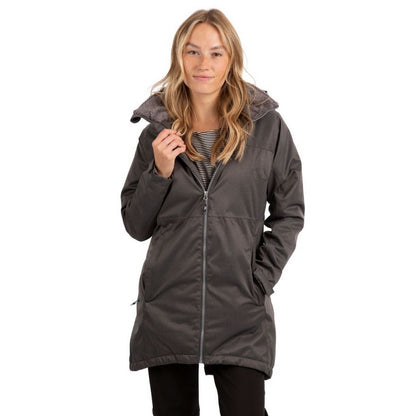 Dark Grey Marl - Close up - Trespass Womens-Ladies Wintry TP75 Waterproof Jacket