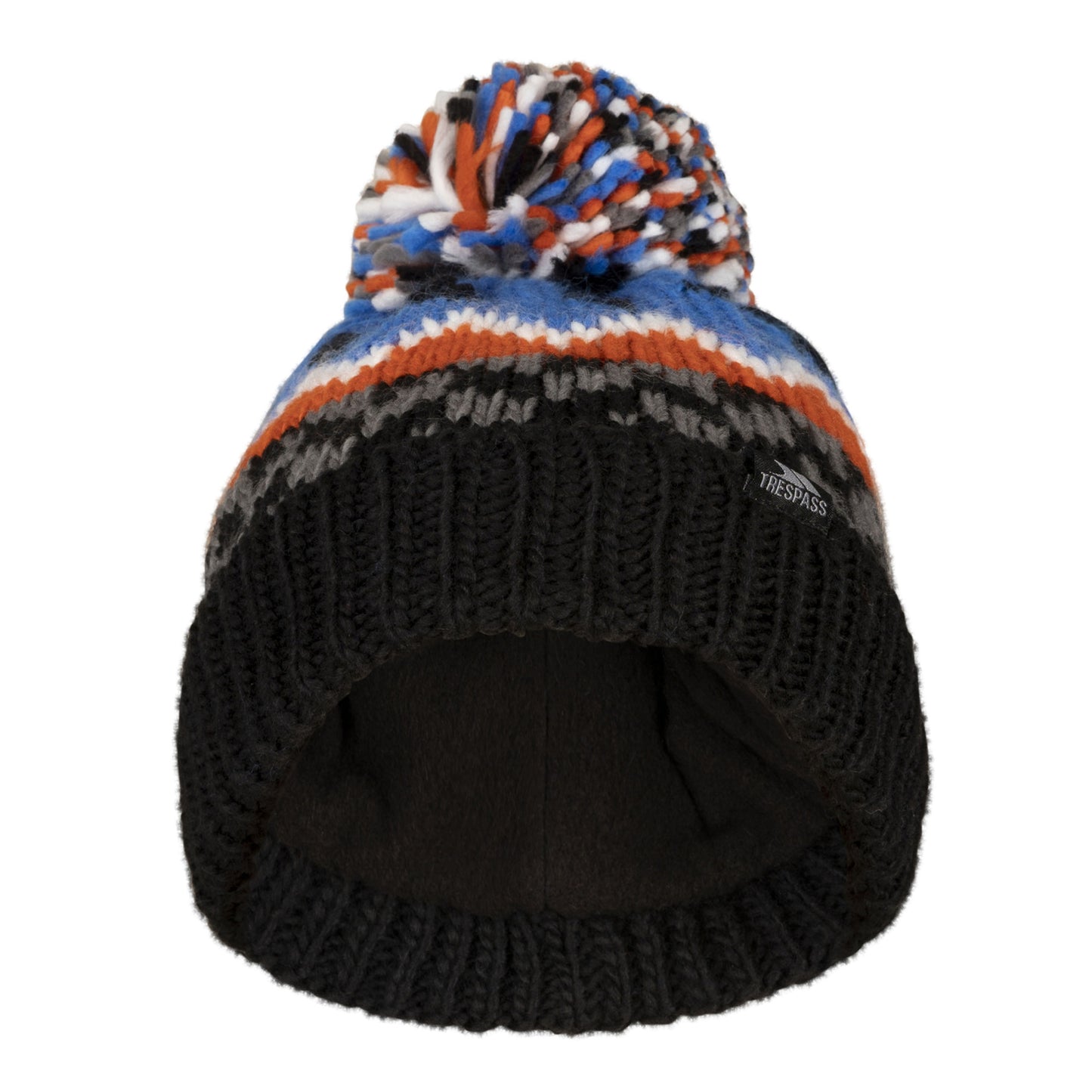 Blue - Front - Trespass Childrens-Kids Twiglet Chunky Knit Fleece Lined Hat