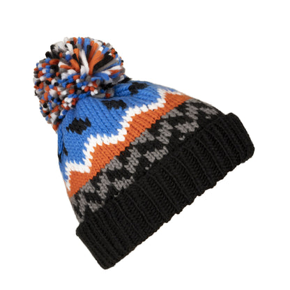 Blue - Back - Trespass Childrens-Kids Twiglet Chunky Knit Fleece Lined Hat