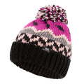 Purple Orchid - Front - Trespass Childrens-Kids Twiglet Chunky Knit Fleece Lined Hat