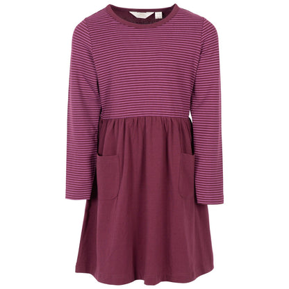 Fig - Front - Trespass Girls Forgotten Stripe Jersey Casual Dress