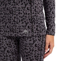 Dark Grey - Side - Trespass Womens-Ladies Elianne Leopard Print Base Layer Top