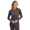 Dark Grey - Front - Trespass Womens-Ladies Elianne Leopard Print Base Layer Top