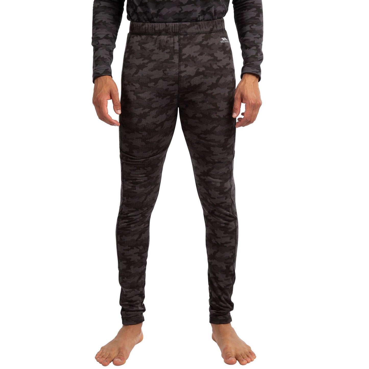 Dark Grey - Front - Trespass Mens Derren Camo Base Layer Bottoms