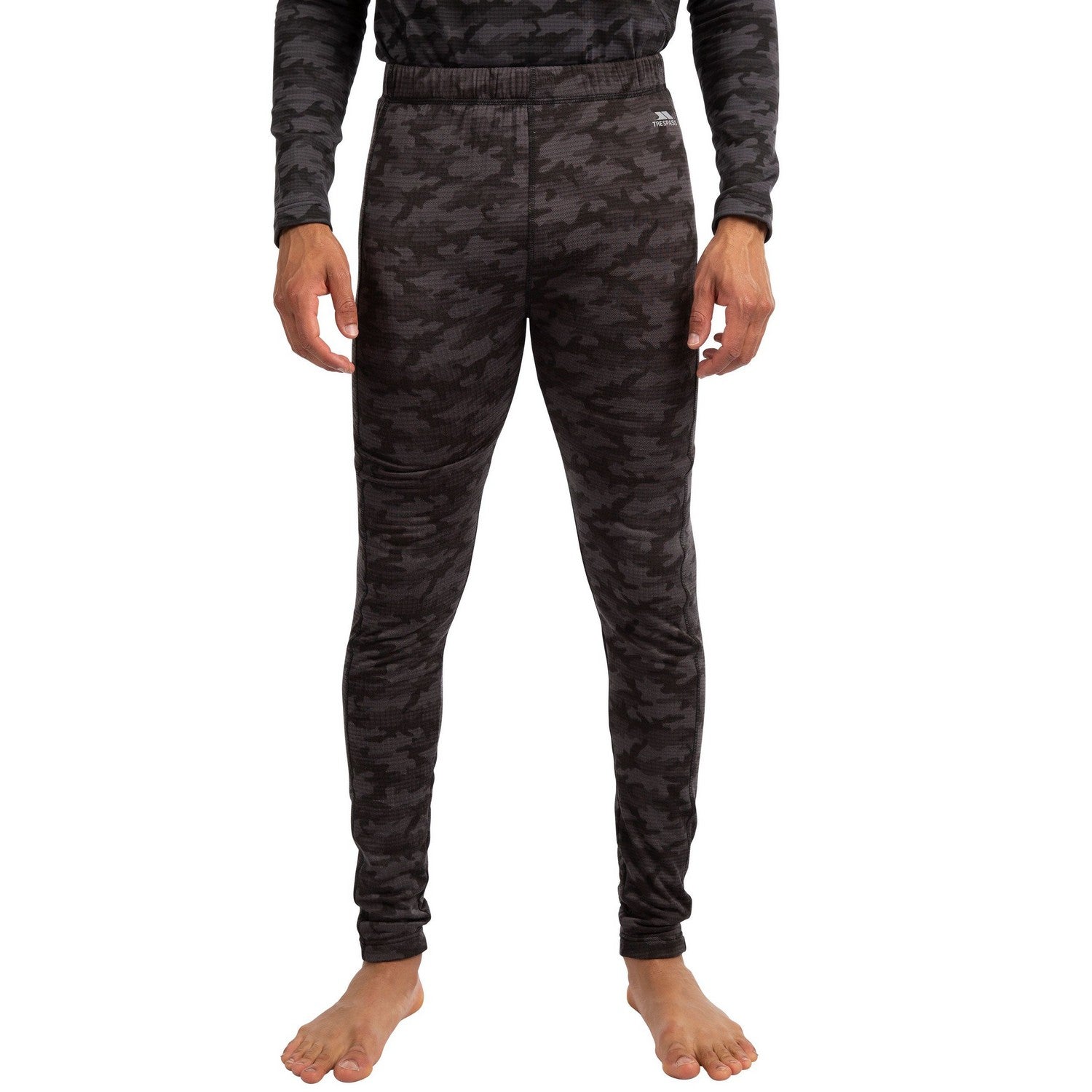 Dark Grey - Front - Trespass Mens Derren Camo Base Layer Bottoms