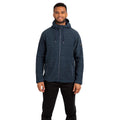 Navy - Close up - Trespass Mens Sheelane Marl Fleece Jacket