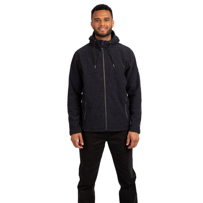 Black - Close up - Trespass Mens Sheelane Marl Fleece Jacket