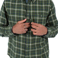 Green - Pack Shot - Trespass Mens Withnell Checked Cotton Shirt