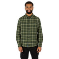Green - Close up - Trespass Mens Withnell Checked Cotton Shirt