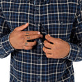 Blue - Pack Shot - Trespass Mens Withnell Checked Cotton Shirt