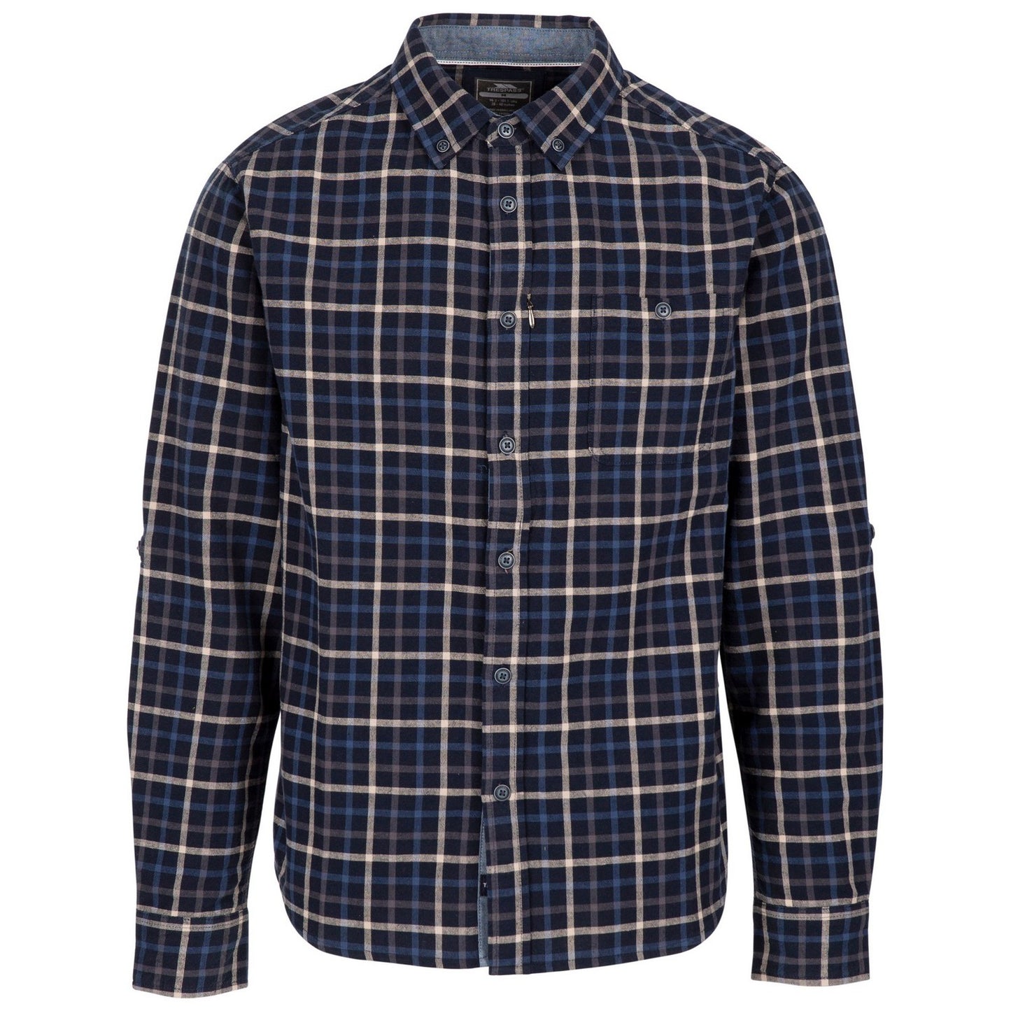 Blue - Front - Trespass Mens Withnell Checked Cotton Shirt