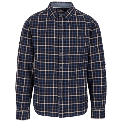 Blue - Front - Trespass Mens Withnell Checked Cotton Shirt