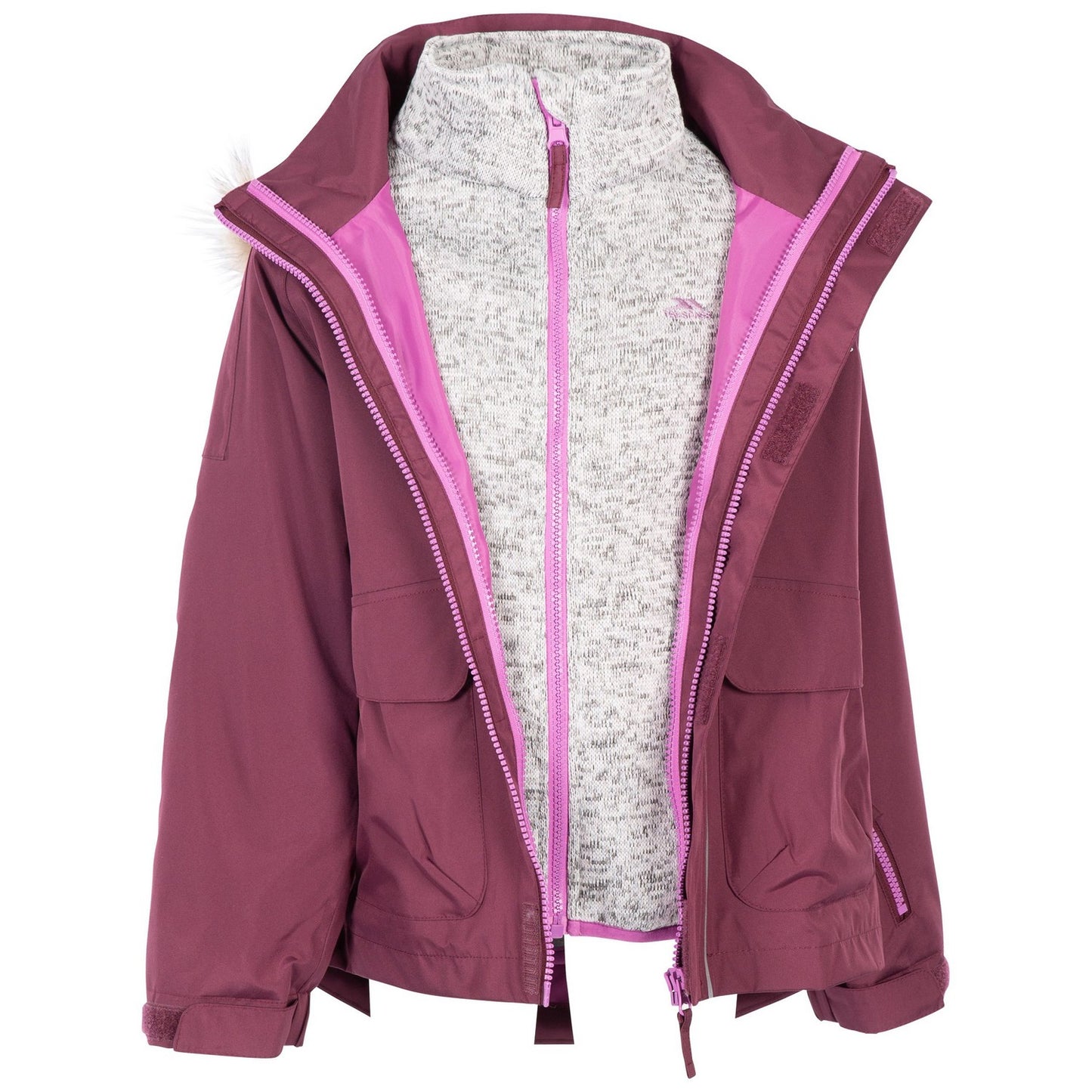 Fig - Front - Trespass Childrens-Kids Outshine 3 in 1 TP50 Jacket