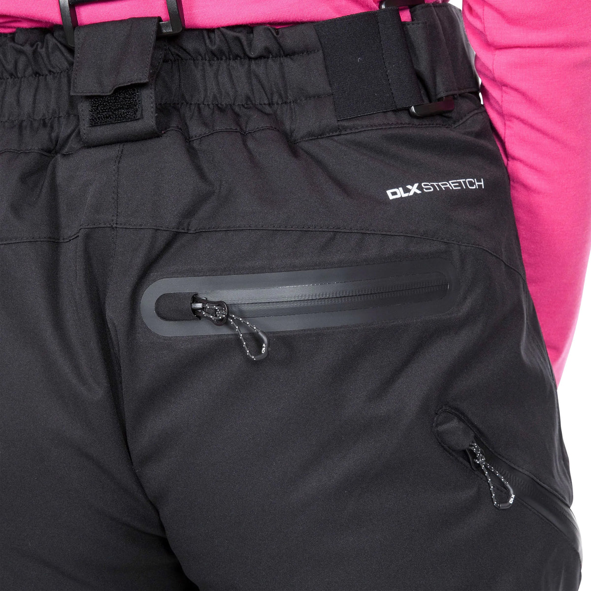 Black - Side - Trespass Womens-Ladies Marisol II DLX Waterproof Ski Trousers