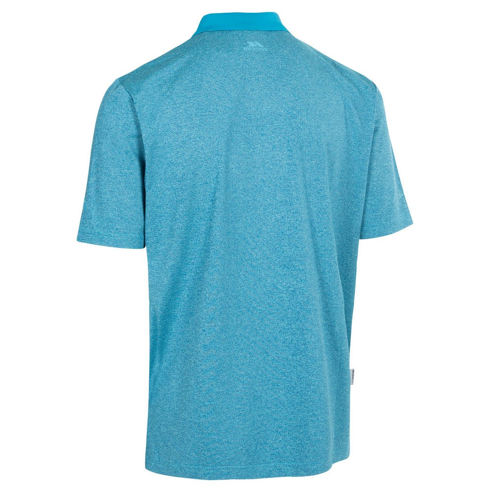 Pond Blue Marl - Back - Trespass Mens Gedding Polo Shirt