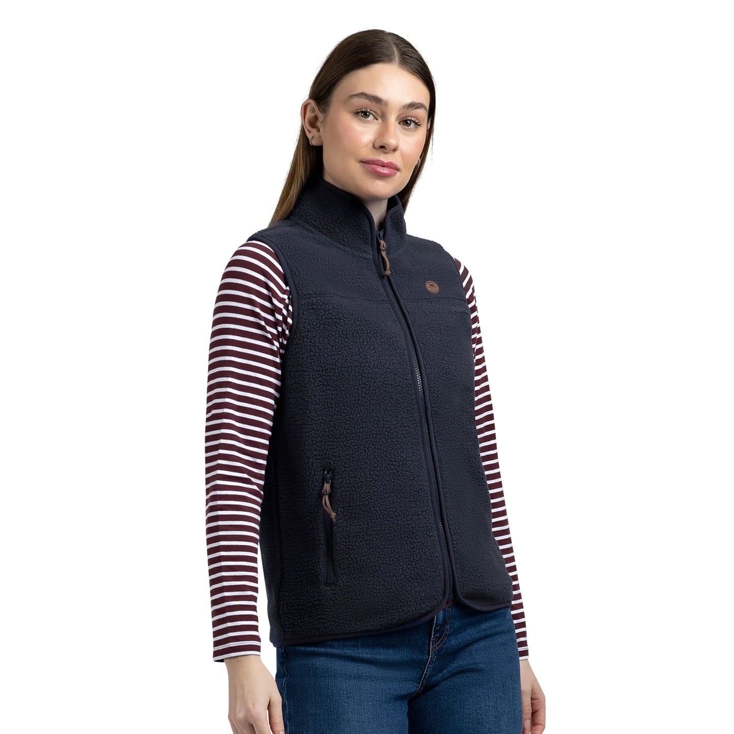 Navy - Side - Trespass Womens-Ladies Notion Fleece AT300 Gilet