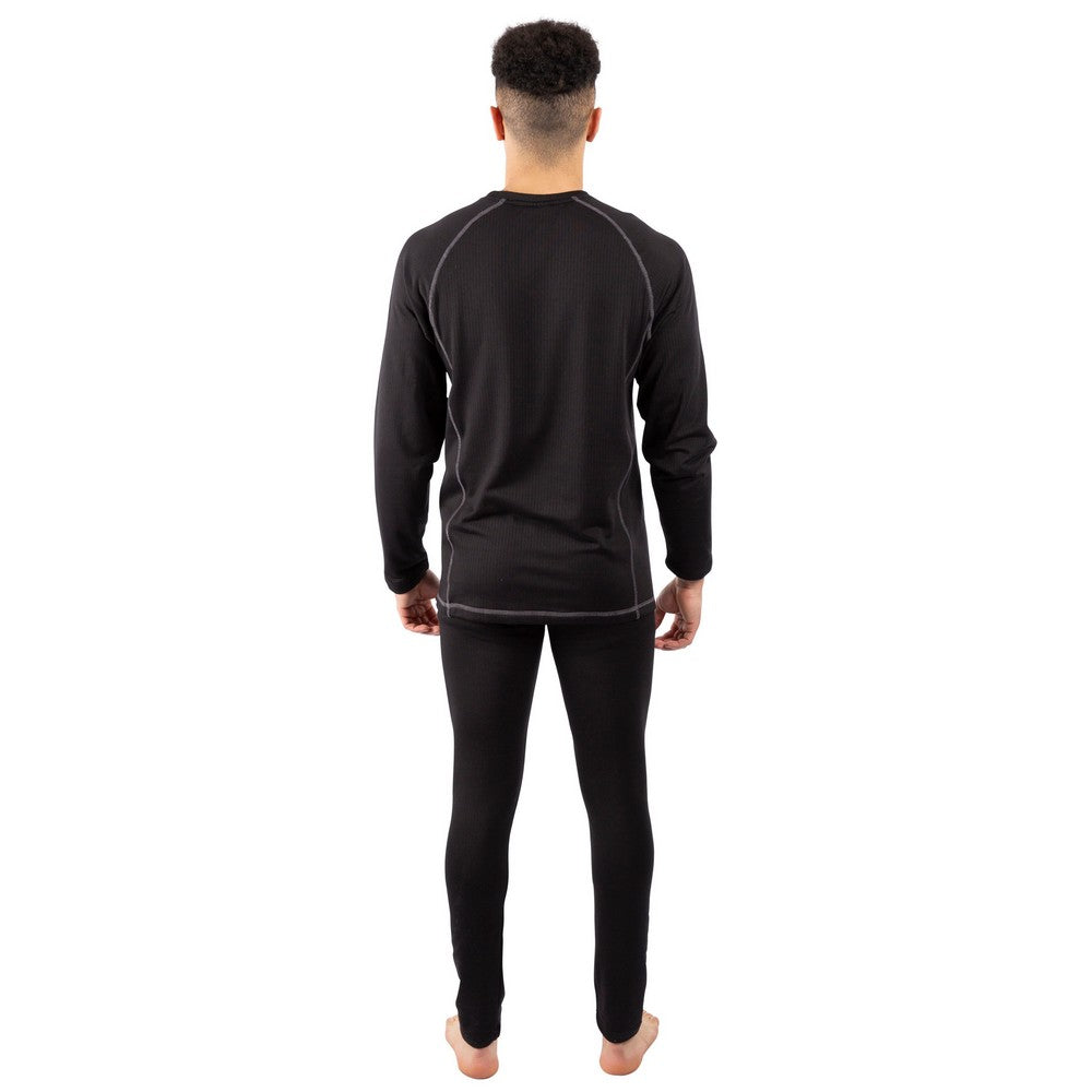 Black - Back - Trespass Unisex Adult Sandler Base Layer Set