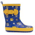 Blue-Yellow - Back - Trespass Childrens-Kids Puddle Wellington Boots