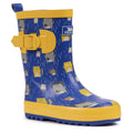 Blue-Yellow - Front - Trespass Childrens-Kids Puddle Wellington Boots