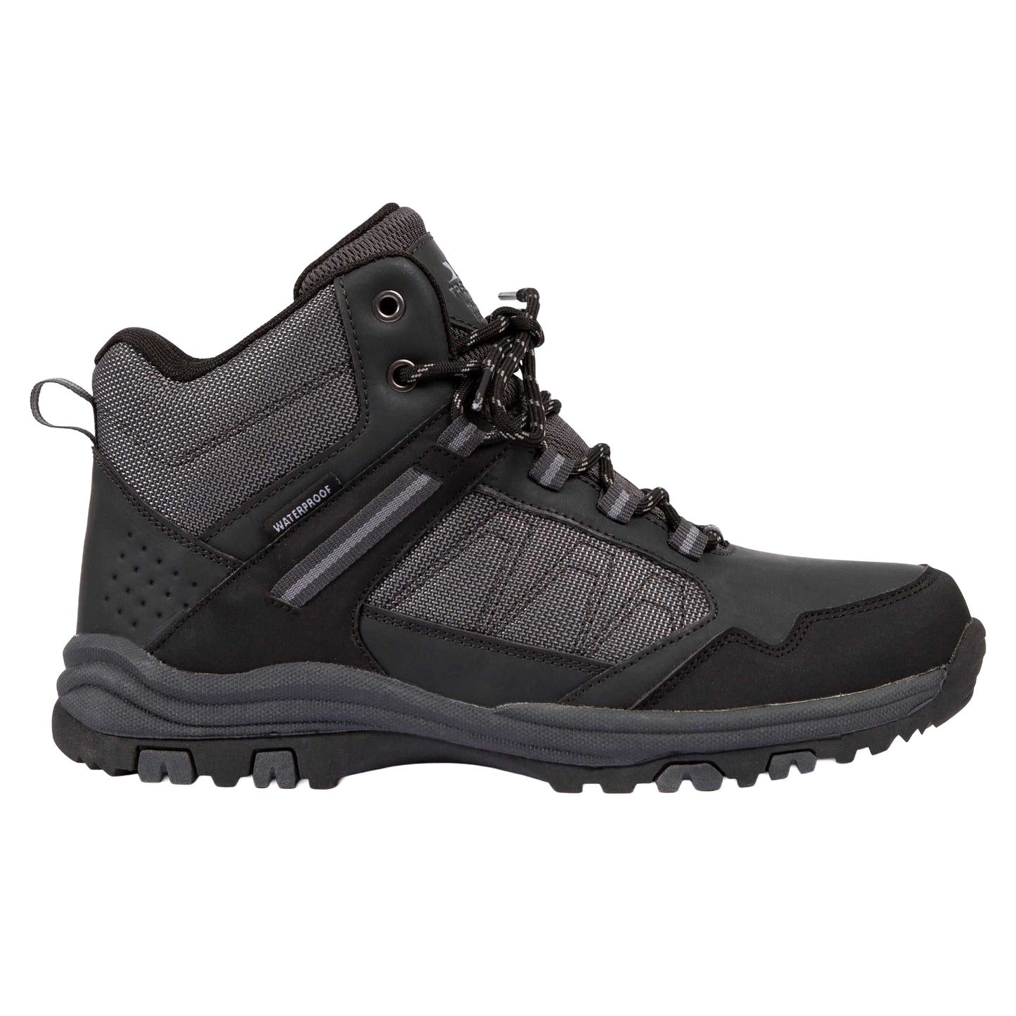 Grey - Side - Trespass Mens Calle Waterproof Walking Boots