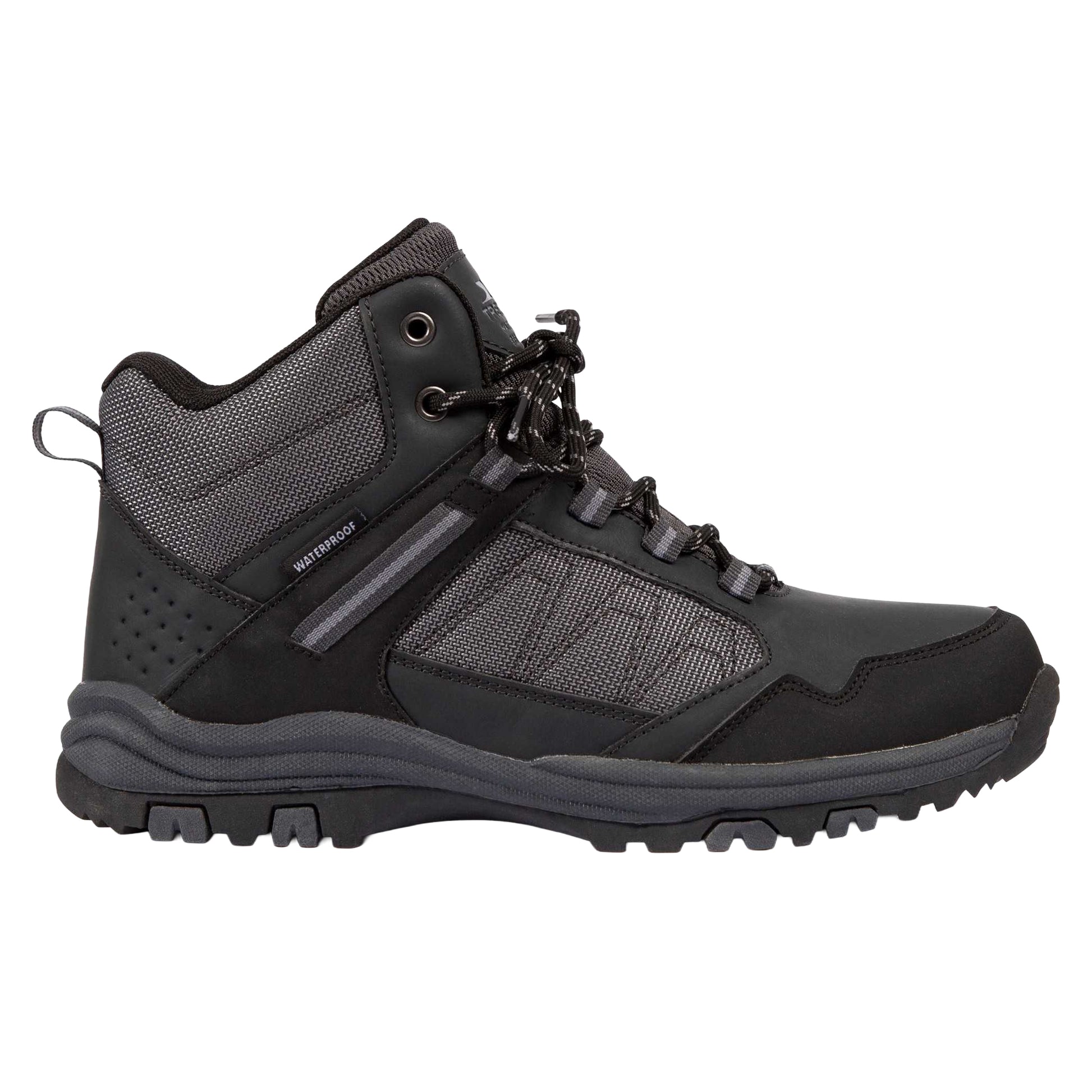 Grey - Side - Trespass Mens Calle Waterproof Walking Boots