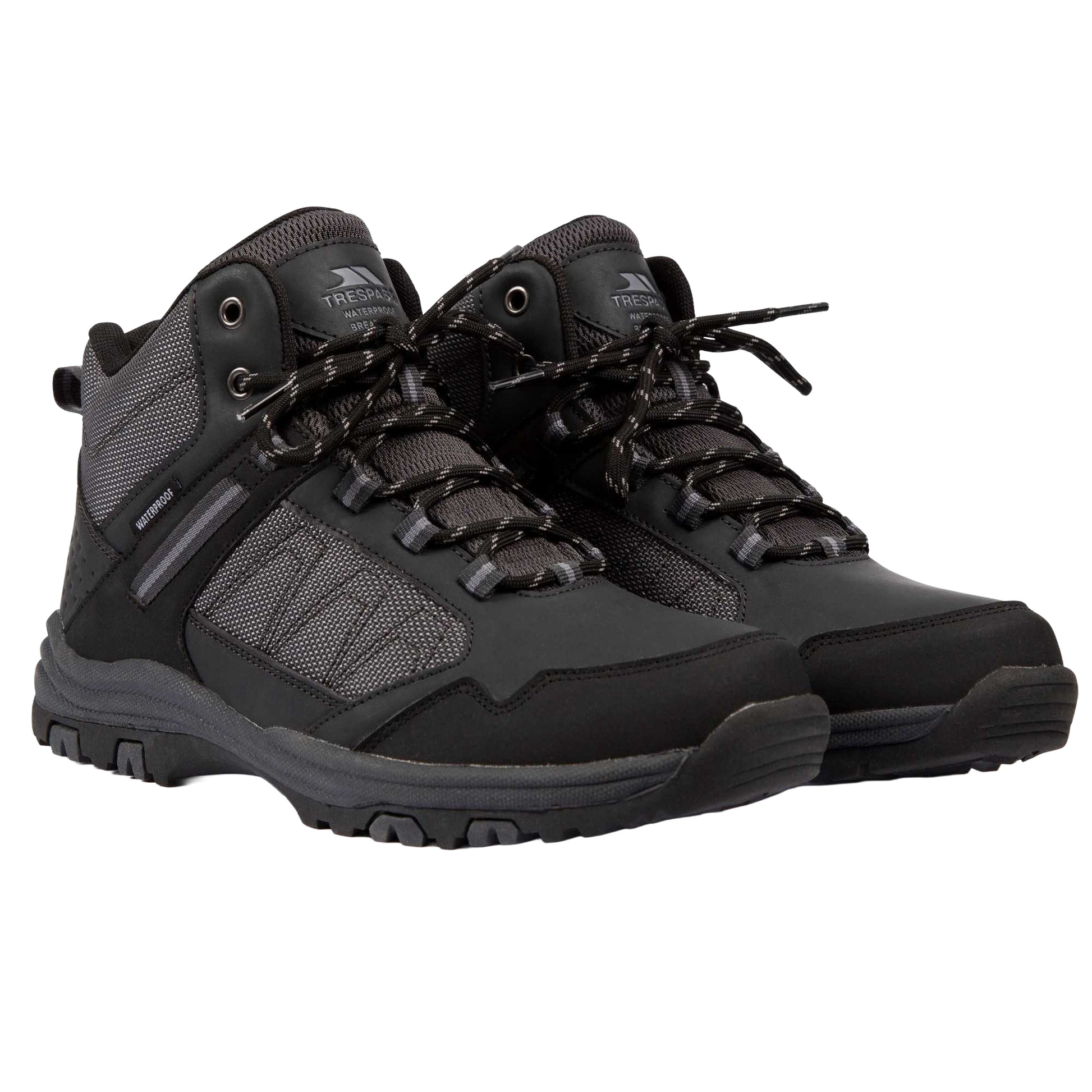 Grey - Close up - Trespass Mens Calle Waterproof Walking Boots