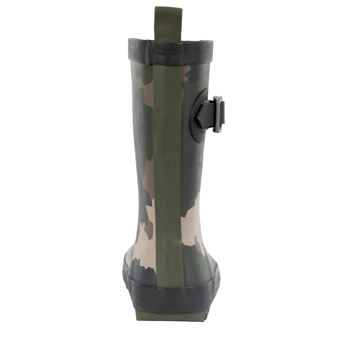 Green-Brown-Black - Back - Trespass Childrens-Kids Puddle Camo Wellington Boots