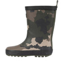 Green-Brown-Black - Pack Shot - Trespass Childrens-Kids Puddle Camo Wellington Boots