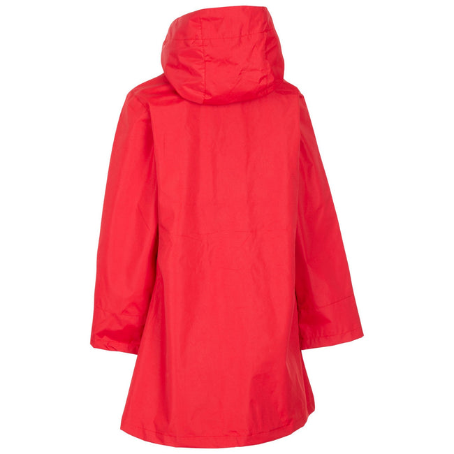 Red - Back - Trespass Girls Drizzling Waterproof Jacket