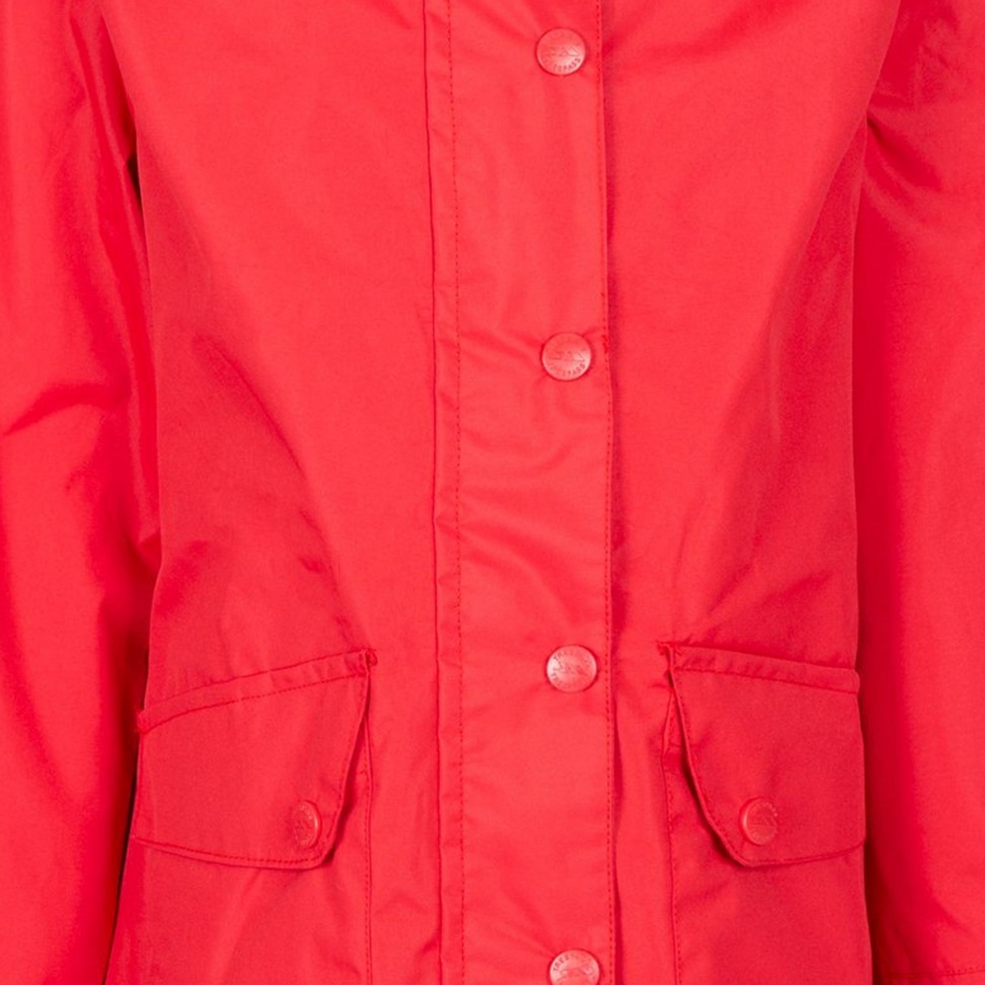 Red - Side - Trespass Girls Drizzling Waterproof Jacket