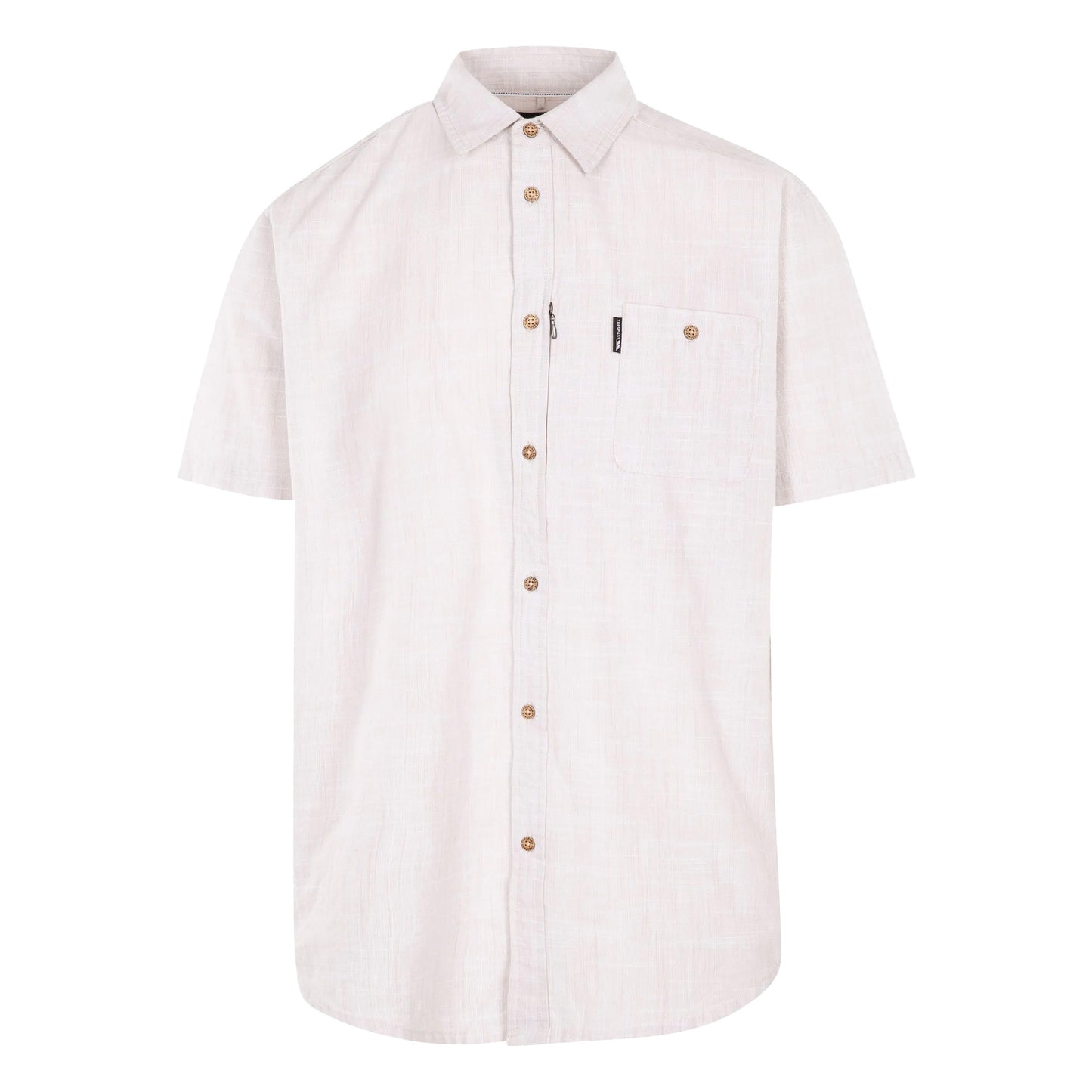 Oatmilk - Front - Trespass Mens Basham Woven Shirt