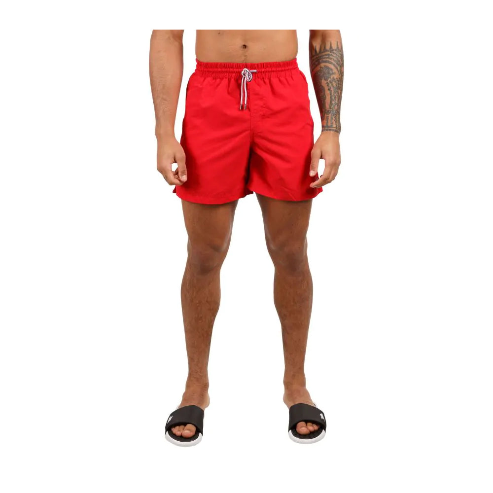 Red - Side - Trespass Mens Granvin Swim Shorts