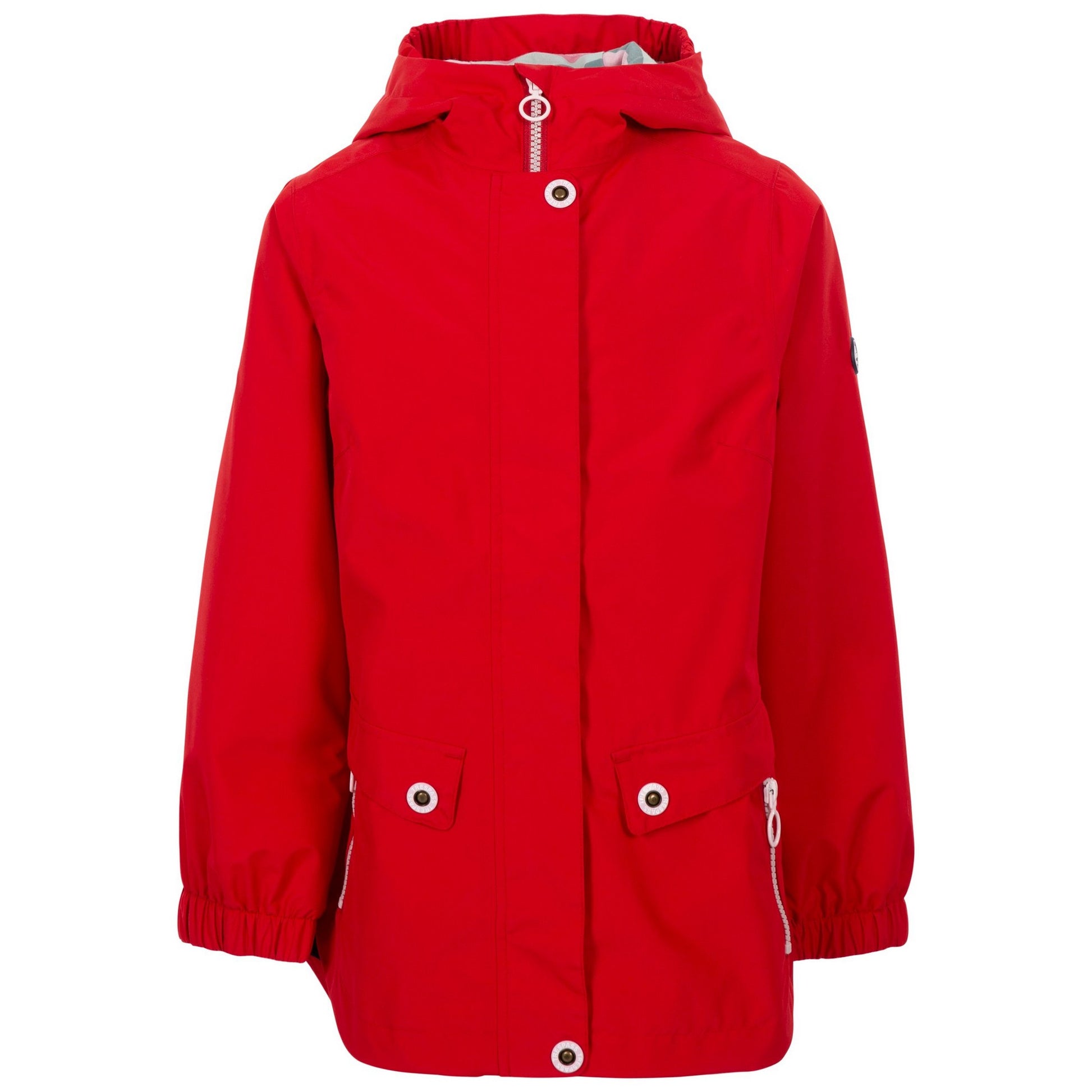 Red - Front - Trespass Girls Flourish TP75 Waterproof Jacket
