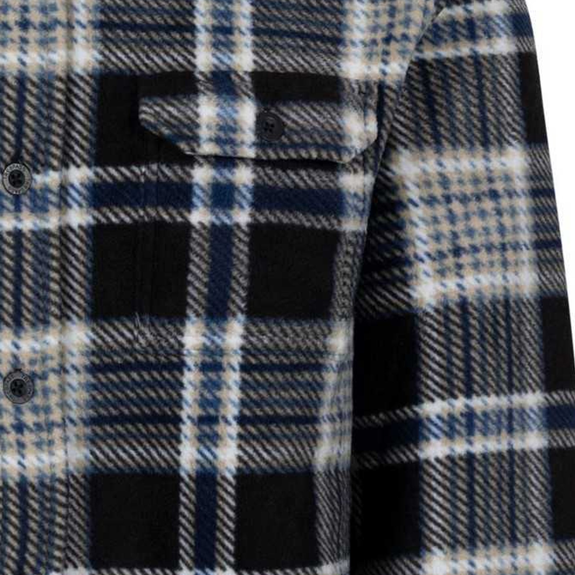 Black - Lifestyle - Trespass Mens Checkley Checked Microfleece Shirt