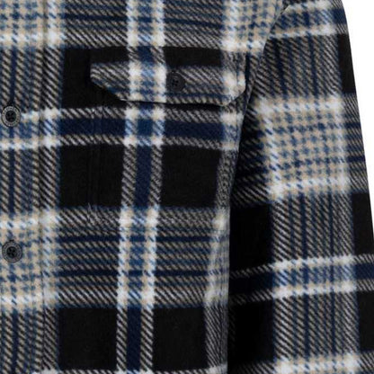 Black - Lifestyle - Trespass Mens Checkley Checked Microfleece Shirt