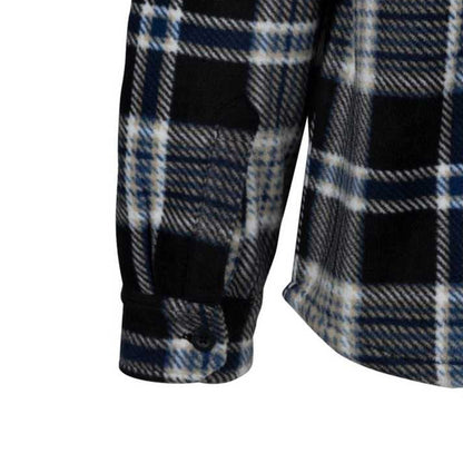 Black - Pack Shot - Trespass Mens Checkley Checked Microfleece Shirt