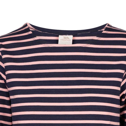 Pink Shell - Side - Trespass Womens-Ladies Karen Yarn Dyed Stripe Shirt