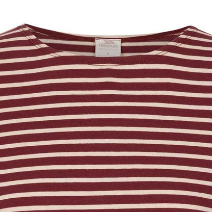 Dark Cherry - Side - Trespass Womens-Ladies Karen Yarn Dyed Stripe Shirt