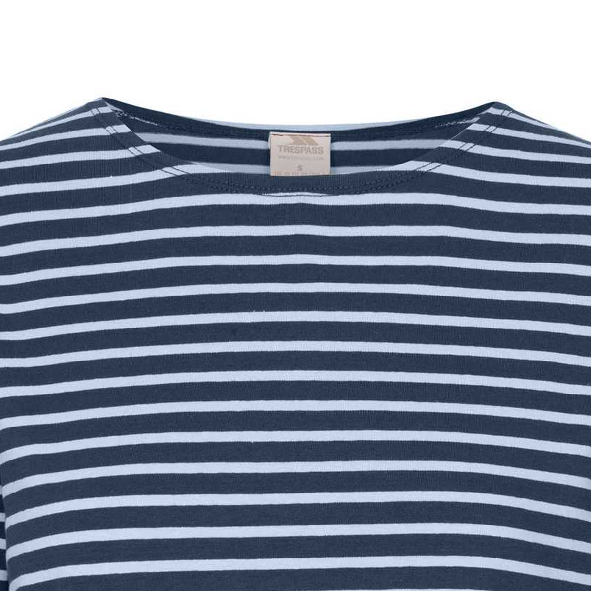 Navy - Side - Trespass Womens-Ladies Karen Yarn Dyed Stripe Shirt